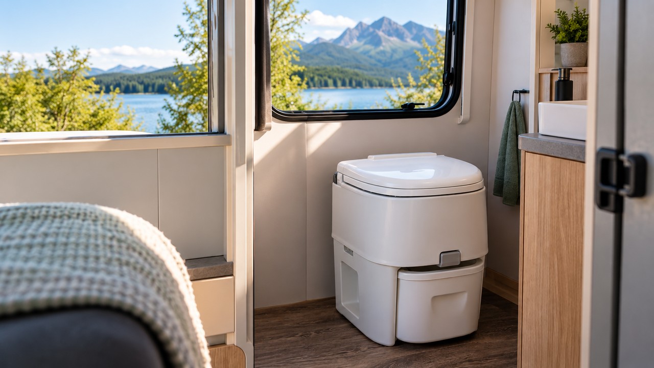 Trenntoilette im Wohnmobil-Bad